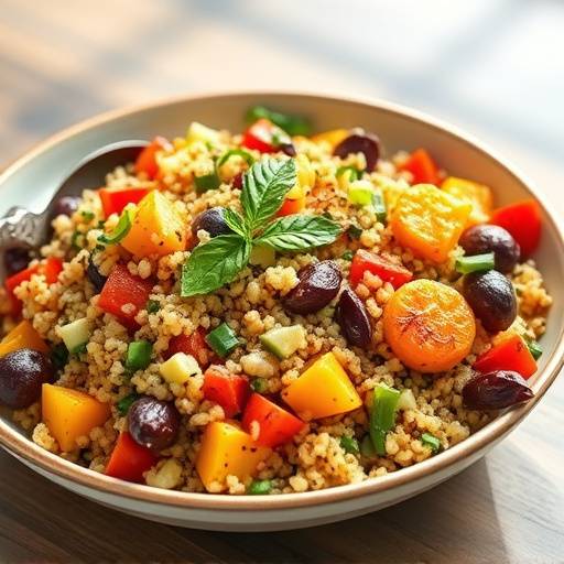 Roasted Vegetable and Quinoa Salad, a vibrant and nutritious meal.
